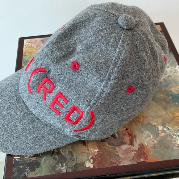 Gap HIV Aids Inspired Gray RED Baseball Cap Hat RARE Oprah Bono "Inspi(RED)" - Picture 4 of 7